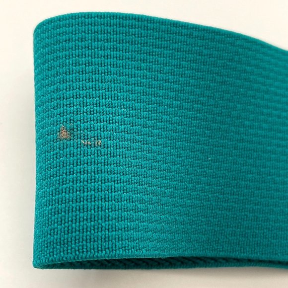 Vintage Day Lor Belt Green Elastic Stretch Gold Black Buckle Adjustable 1980s - Picture 7 of 15